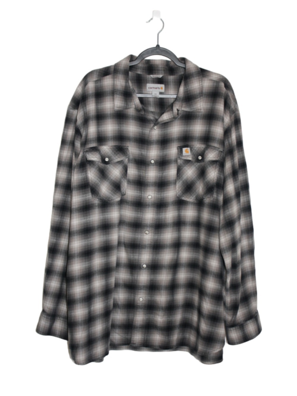 Carhartt Rugged Flex Hamilton Plaid Snap Front Flannel Shirt 3XL Gray 103855 - Picture 2 of 11